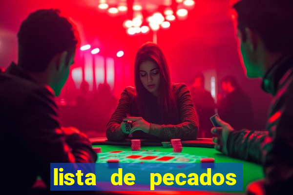 lista de pecados para confessar