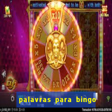 palavras para bingo de cha de lingerie