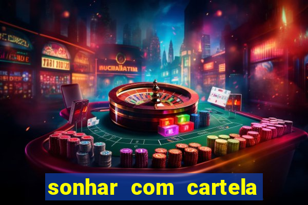 sonhar com cartela de bingo